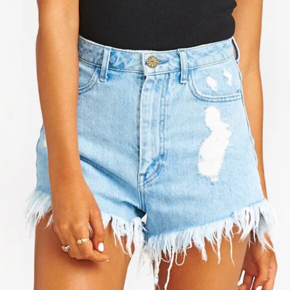 Show Me Your MuMu Houston Denim Shorts High Waisted Size 28 - Picture 1 of 6
